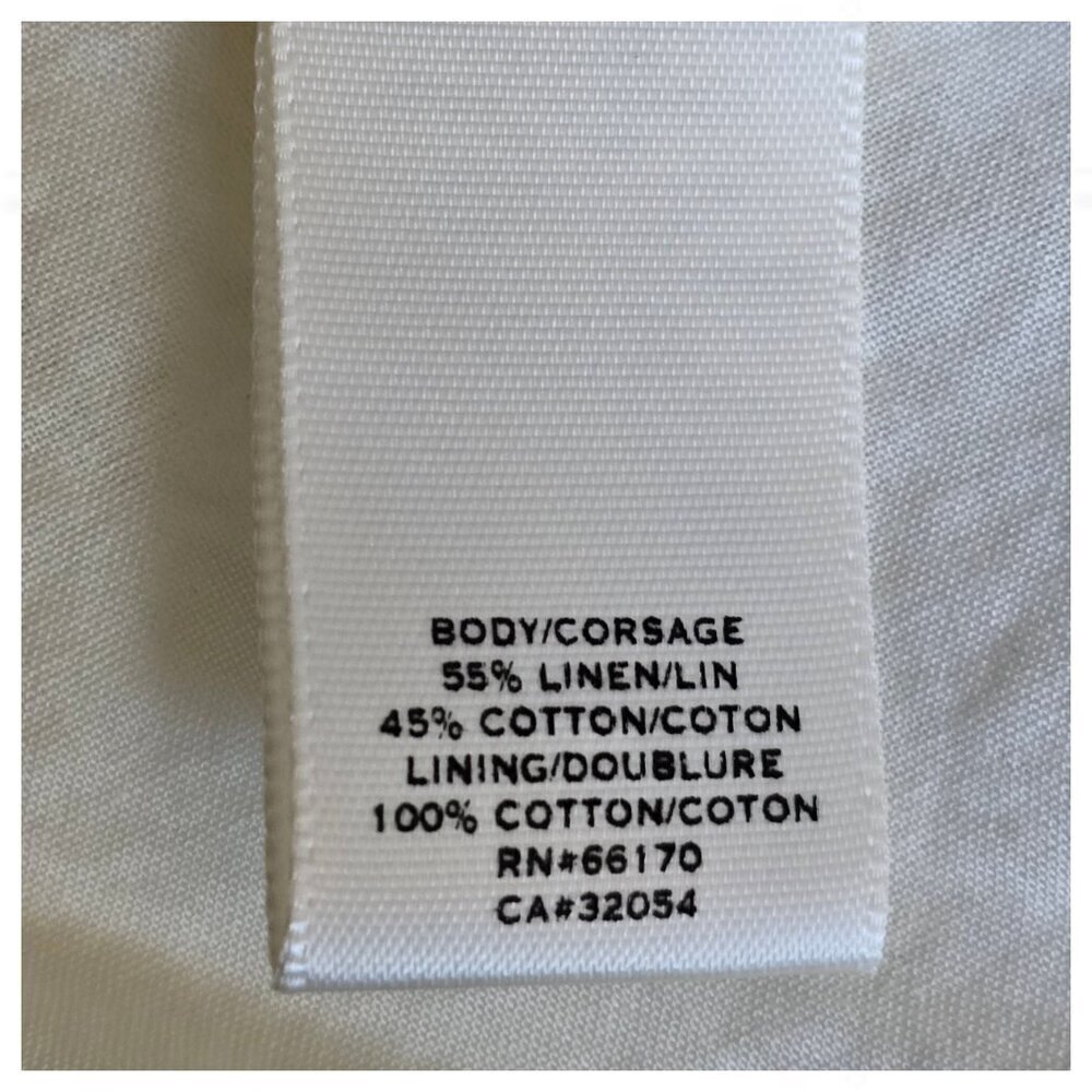 Moulinette Soeurs Strapless Cream Mini Dress with Gold Accents - Picture 6 of 7